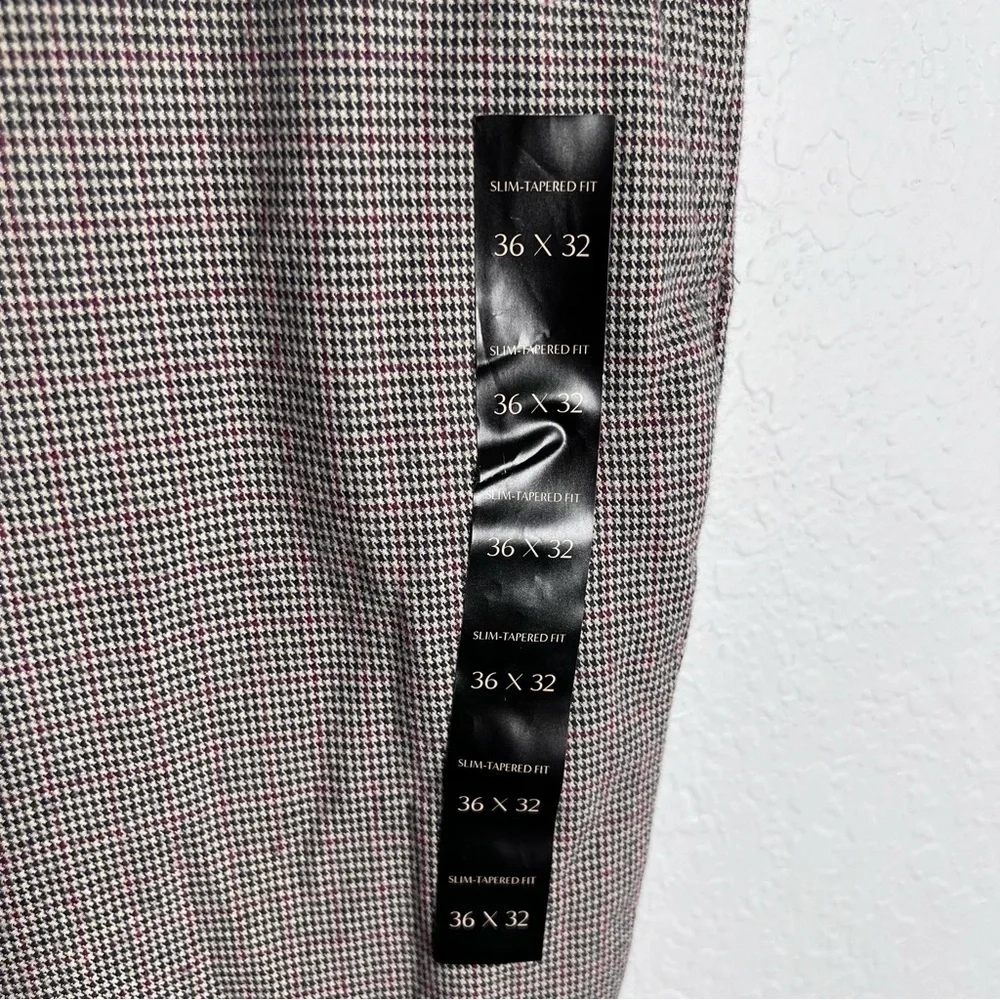 Banana Republic Pants Men 36 / 32 Slim Tapered Houndstooth Tan Black B28